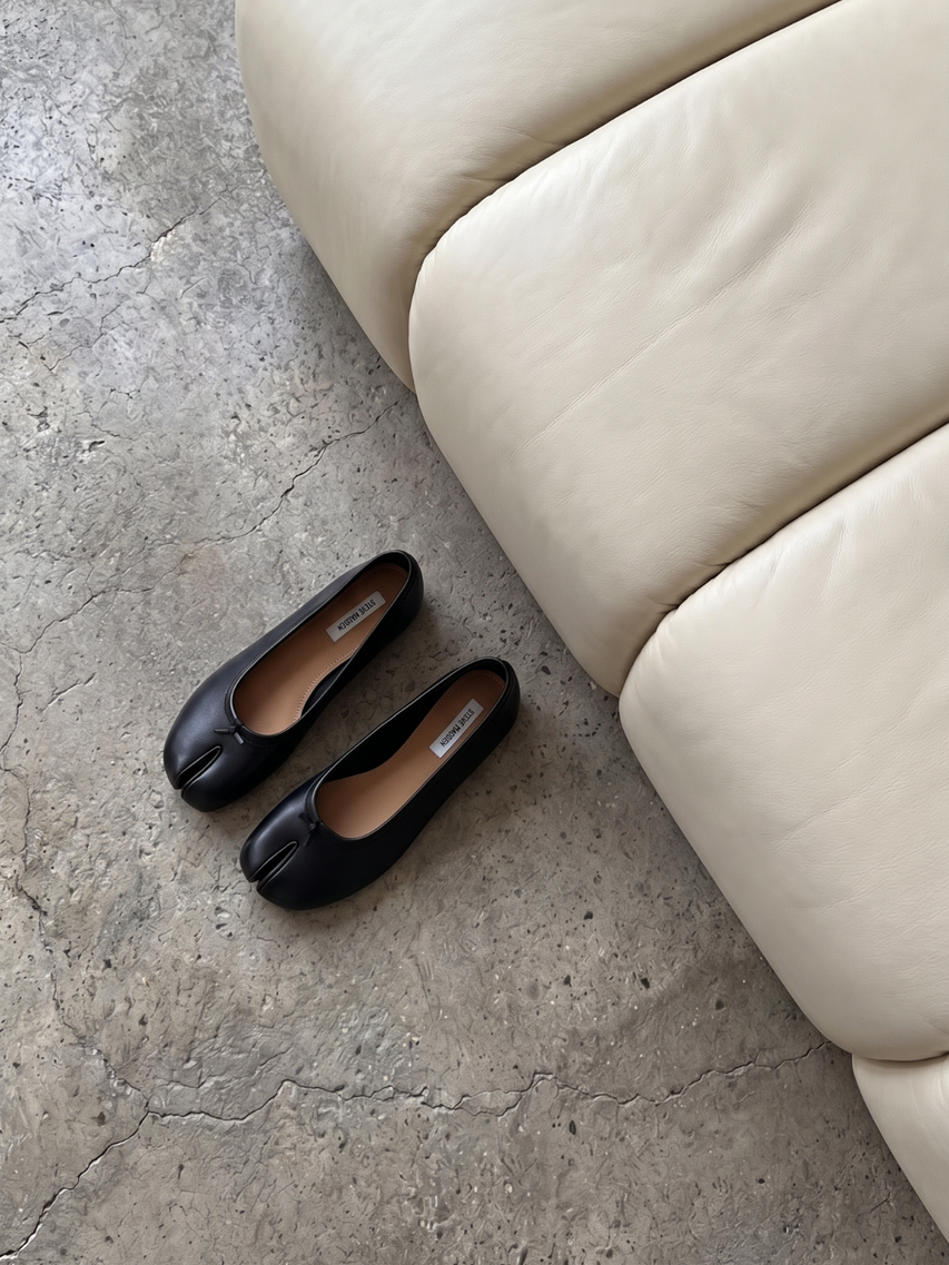 Carin Flat Shoe BLACK LEATHER - view 6