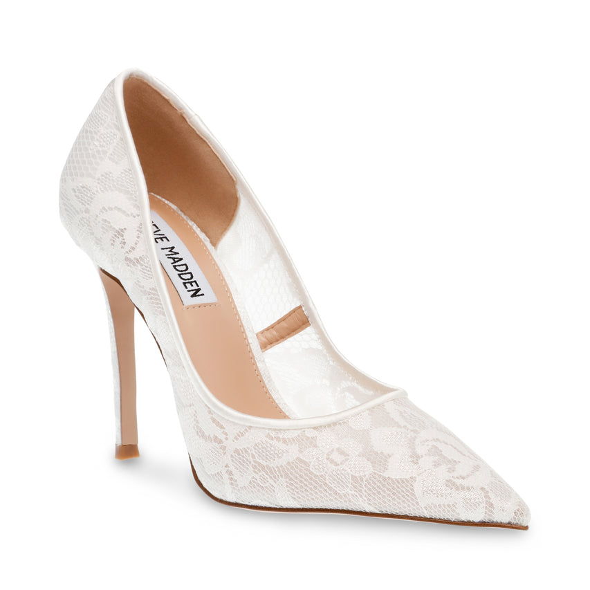 Evelyn-L Pump WHT LACE - view 2
