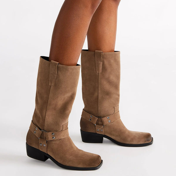 Ruskin Boot Taupe Veloursleder