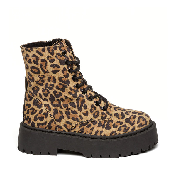 Lace up leopard booties best sale