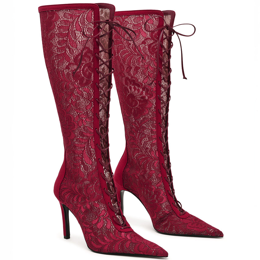 Maxine Boot WINE LACE - view 2