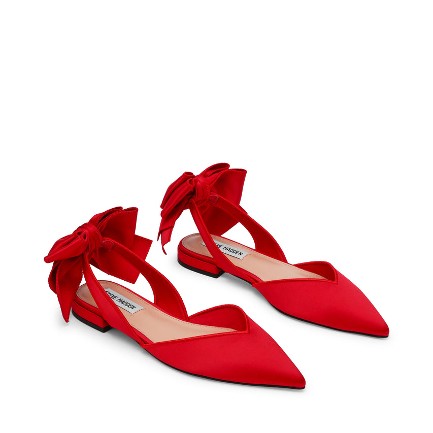 Synthia Flat Shoe RED SATIN